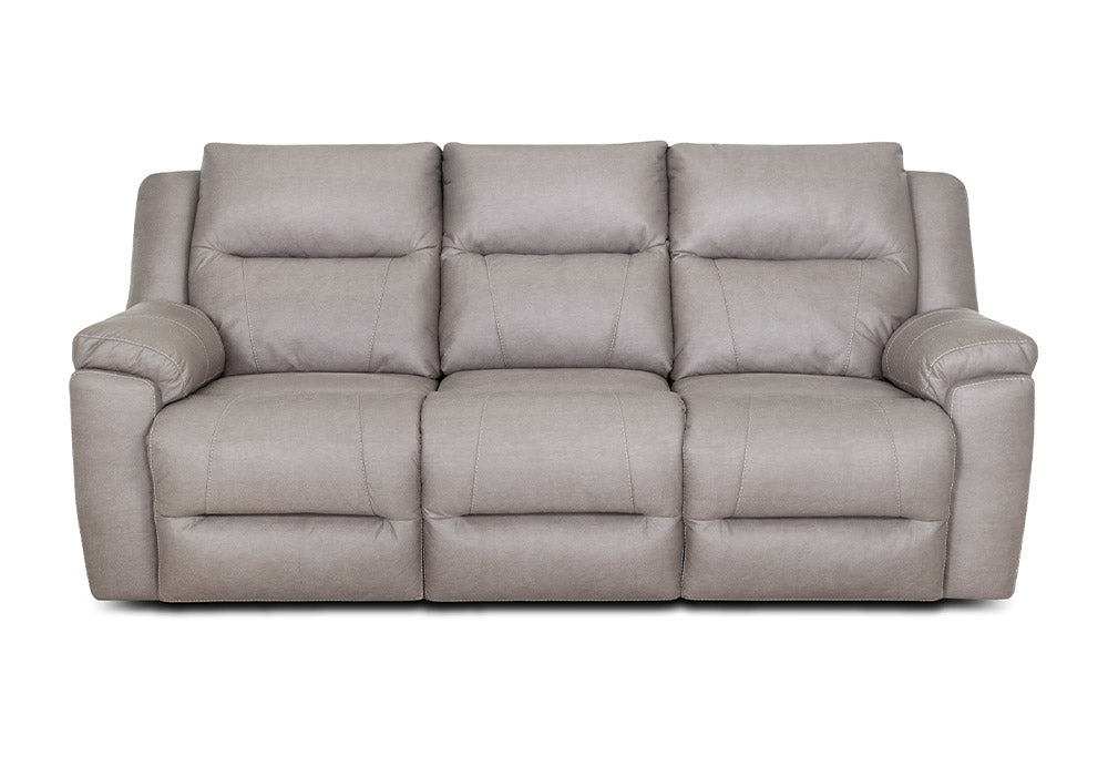 Gray leather sofa on a white background