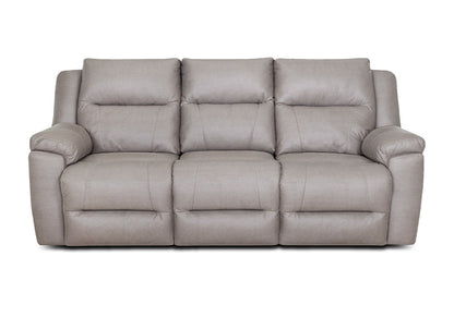 Gray leather sofa on a white background