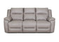 Gray leather sofa on a white background