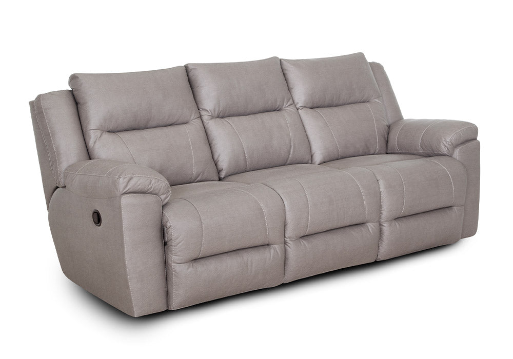 Gray reclining sofa on a white background