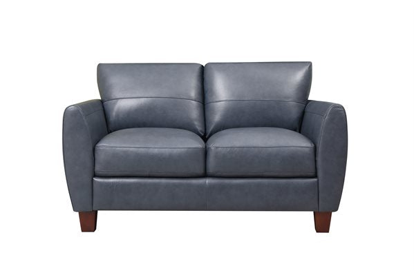 Traverse Loveseat in Ocean Blue leather by Leather Italia