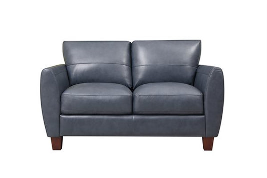 Traverse Loveseat in Ocean Blue leather by Leather Italia