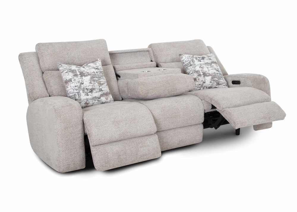 Logan Power Reclining Sofa w/ Power Headrest, Drop Down Table, Cupholders & USB