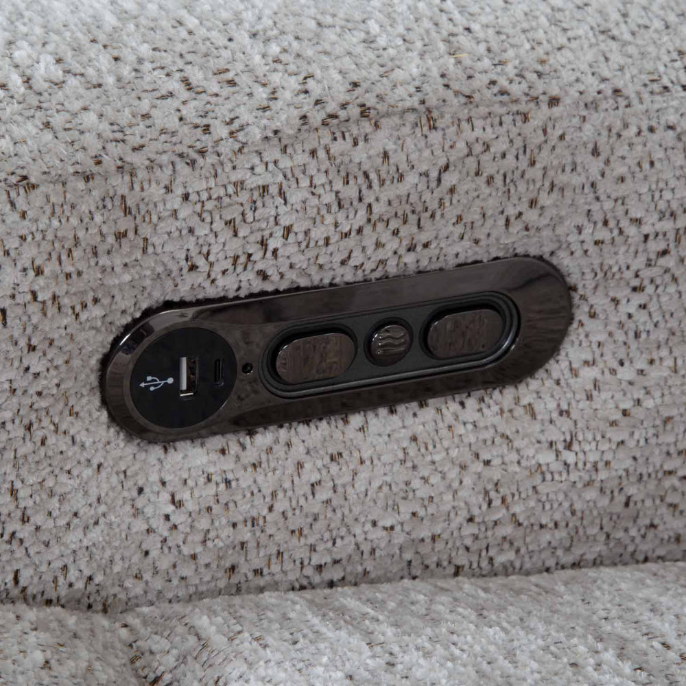 Logan Power Reclining Sofa w/ Power Headrest, Drop Down Table, Cupholders & USB