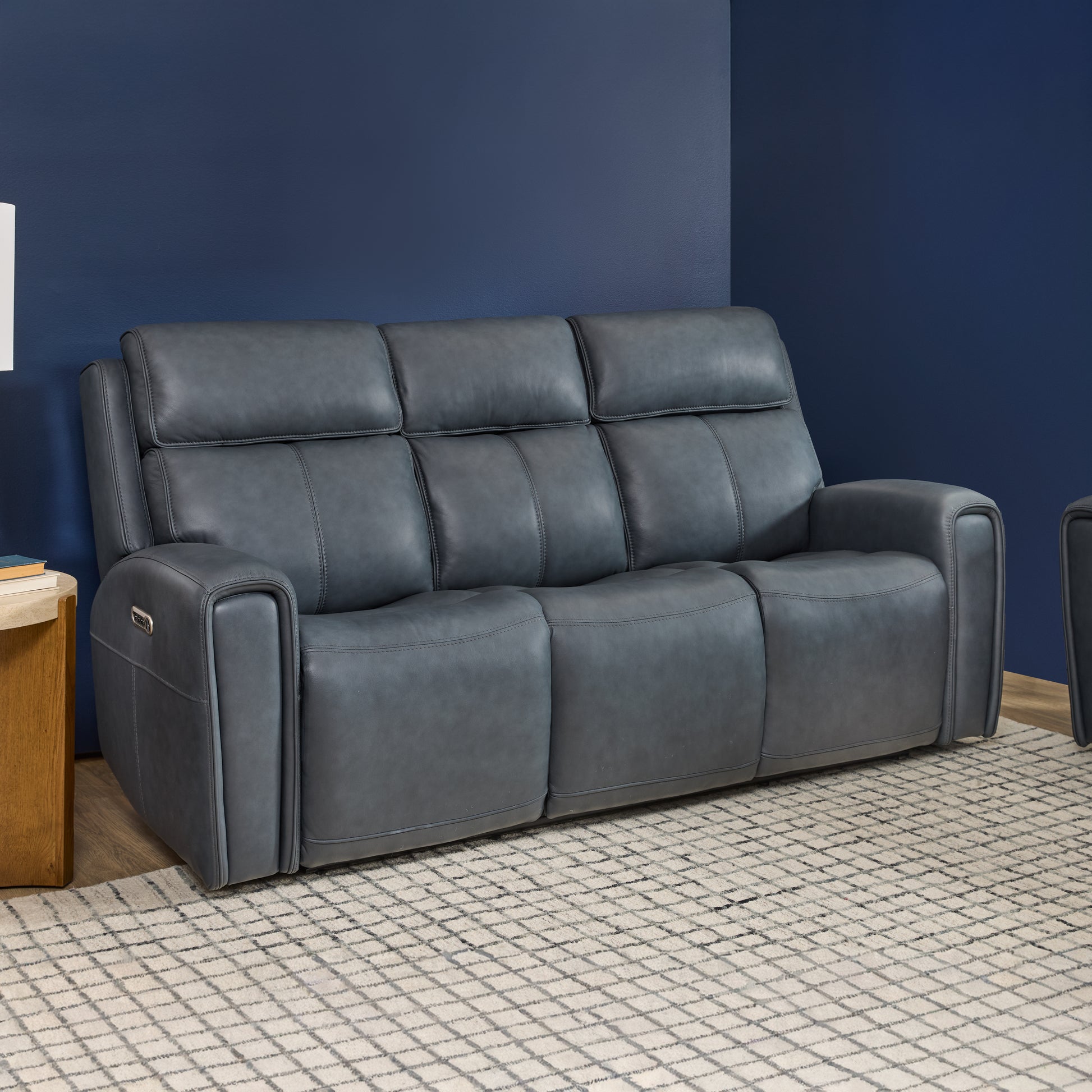 Flexsteel Warren Power Reclining Sofa with Console, Power Headrest & Lumbar