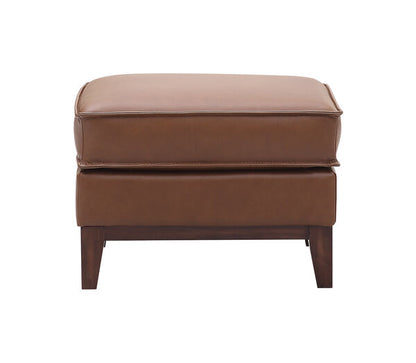 Weston Ottoman in Highland Brown leather by Leather Italia