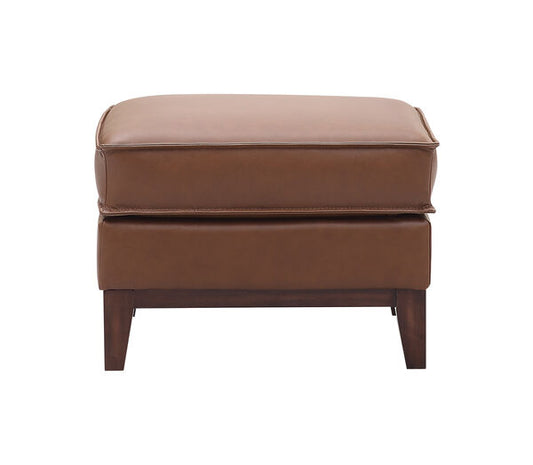 Weston Ottoman in Highland Brown leather by Leather Italia