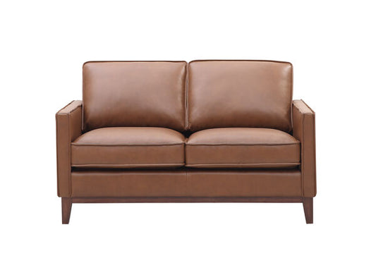 Weston Loveseat in Highland Brown leather by Leather Italia