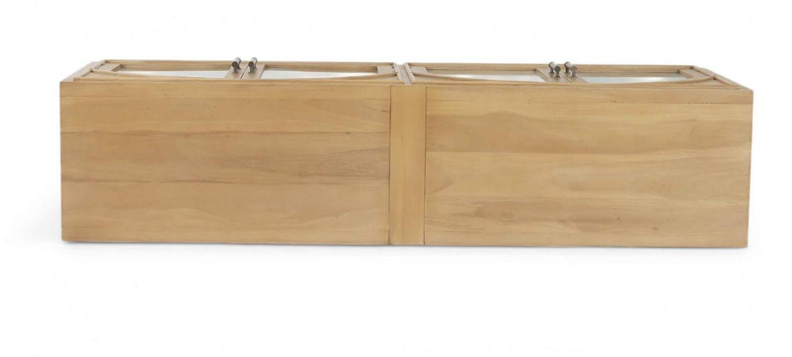 Vannes 4 Door Sideboard w/ Glass Shelves and LED lights