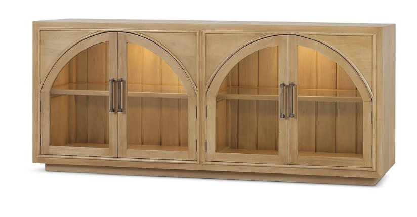 Vannes 4 Door Sideboard w/ Glass Shelves and LED lights