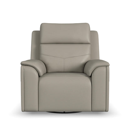 Flexsteel Vernon Power Swivel Gliding Recliner with Power Headrest, Lumbar, Heat & Massage