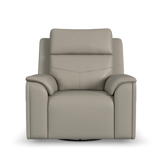 Flexsteel Vernon Power Swivel Gliding Recliner with Power Headrest, Lumbar, Heat & Massage