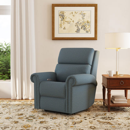 Flexsteel Bernard Power Recliner with Power Headrest & Lumbar