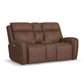 Flexsteel Warren Power Reclining Loveseat with Console, Power Headrest & Lumbar