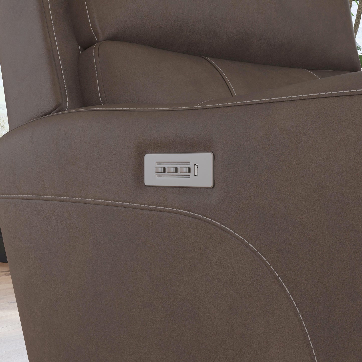 Flexsteel Carter Power Recliner with Power Headrest & Lumbar