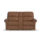Flexsteel Bernard Power Reclining Loveseat with Console, Power Headrests & Lumbar