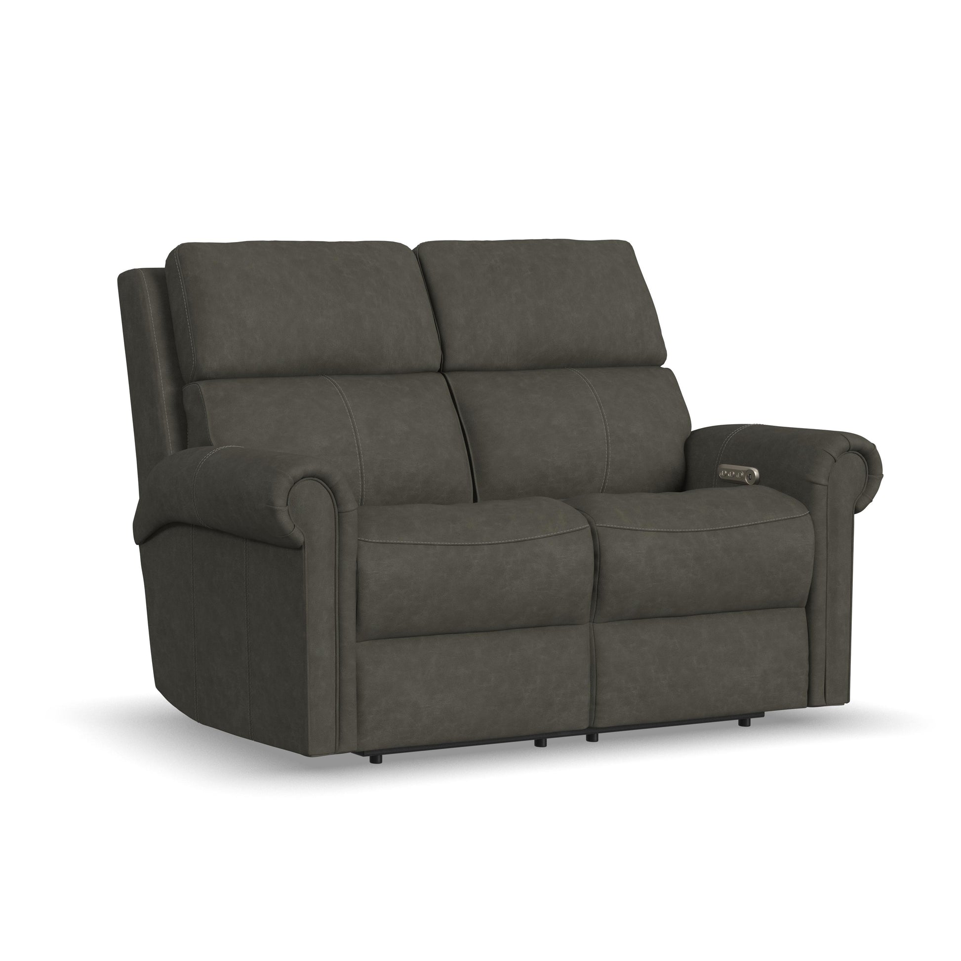 Flexsteel Bernard Power Reclining Loveseat with Power Headrests & Lumbar