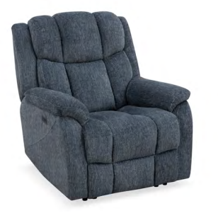Blue recliner chair on a white background