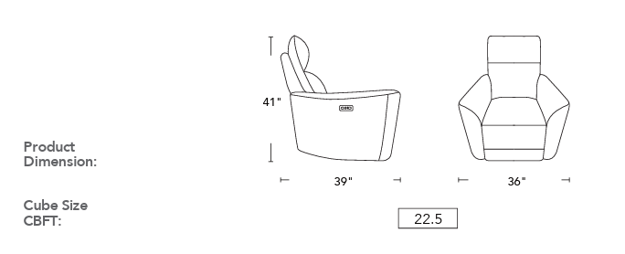 Illustration of a chair with dimensions labeled on a white background