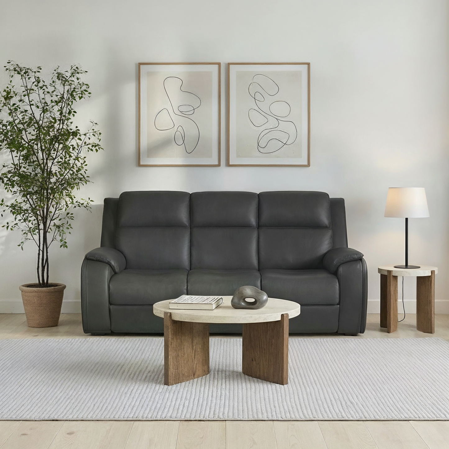 Flexsteel Ziggy Power Reclining Sofa with Power Headrest, Lumbar, Heat & Massage