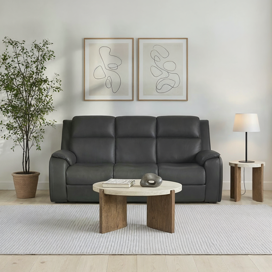 Flexsteel Ziggy Power Reclining Sofa with Power Headrest, Lumbar, Heat & Massage