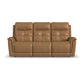 Flexsteel Ranger Power Reclining Sofa with Console, Power Headrest, Lumbar, Heat & Massage