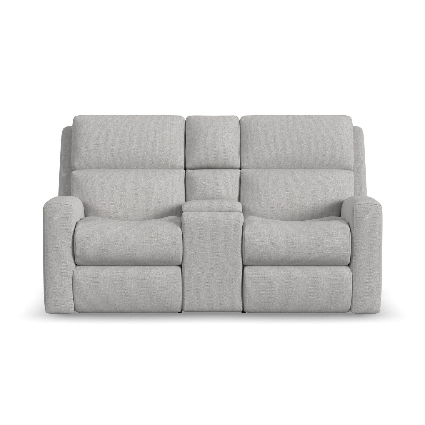 Flexsteel Score Power Reclining Loveseat with Console, Power Headrests & Lumbar