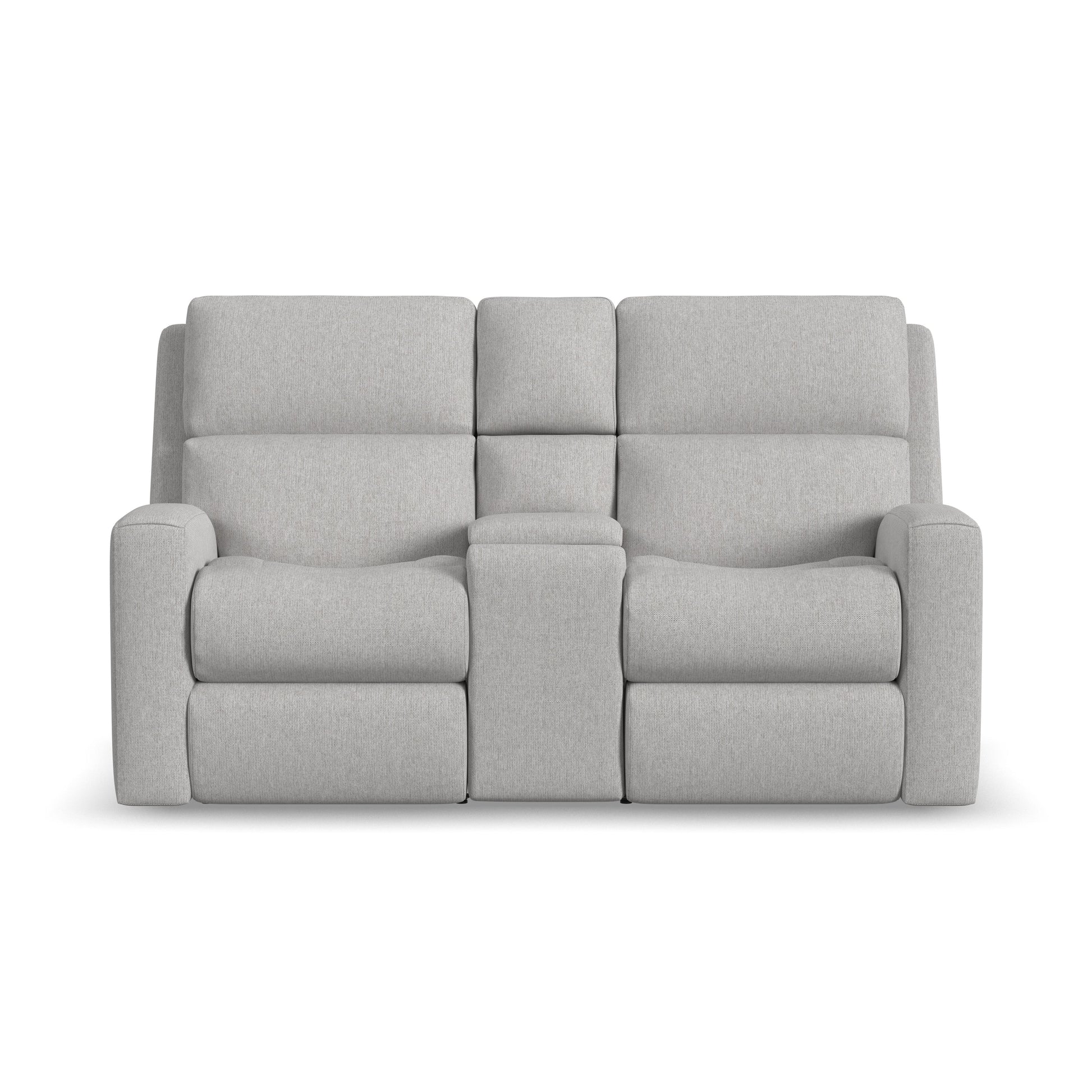 Flexsteel Score Power Reclining Loveseat with Console, Power Headrests & Lumbar