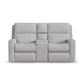 Flexsteel Score Power Reclining Loveseat with Console, Power Headrests & Lumbar