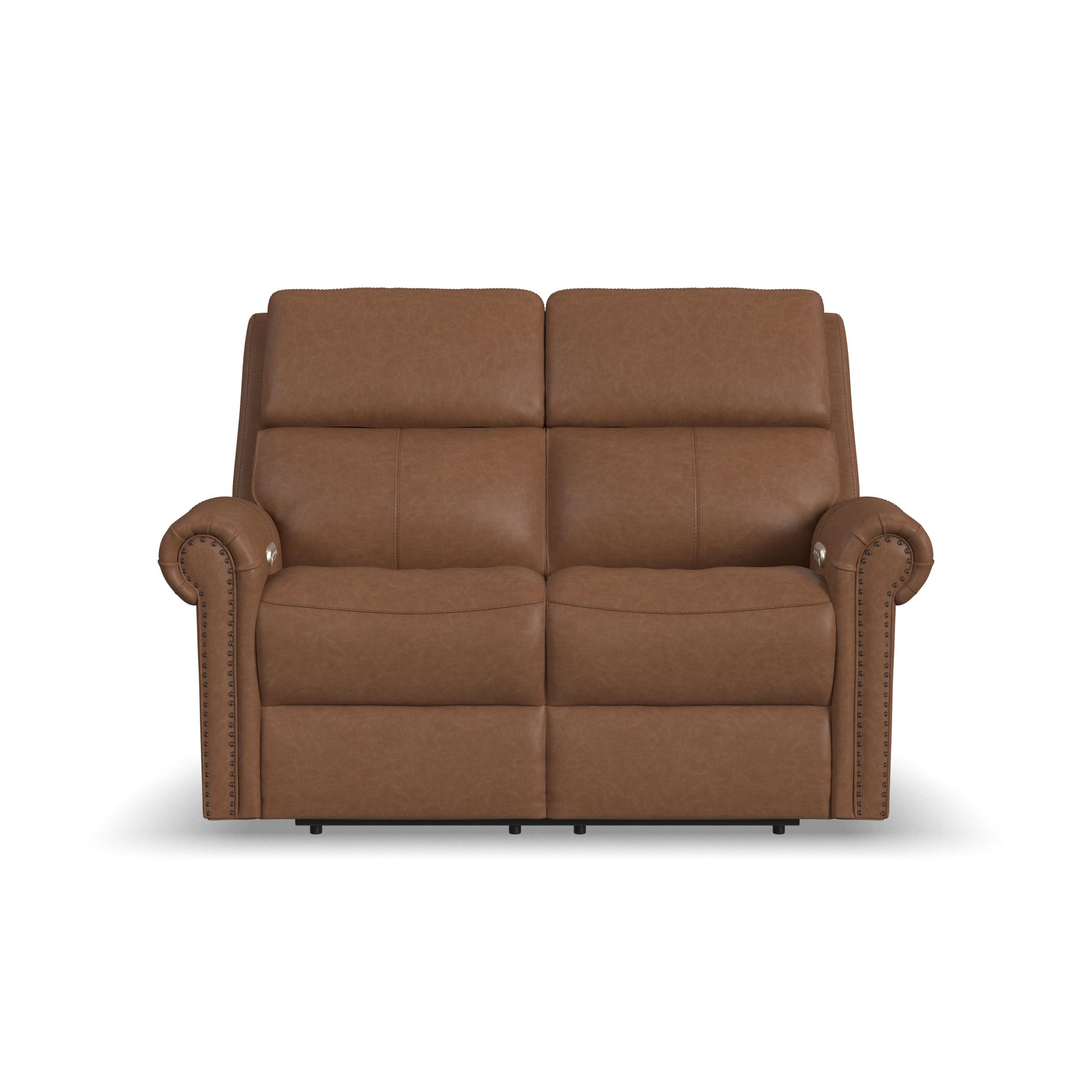 Flexsteel Bernard Power Reclining Loveseat with Power Headrests & Lumbar
