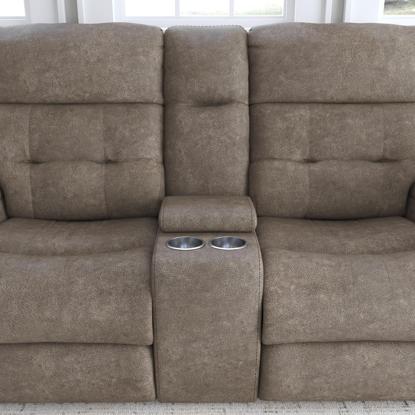 Flexsteel Strait Power Reclining Loveseat with Console & Power Headrests