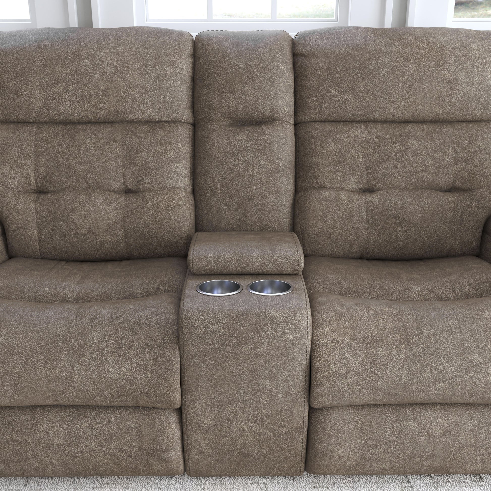 Flexsteel Strait Power Reclining Loveseat with Console & Power Headrests