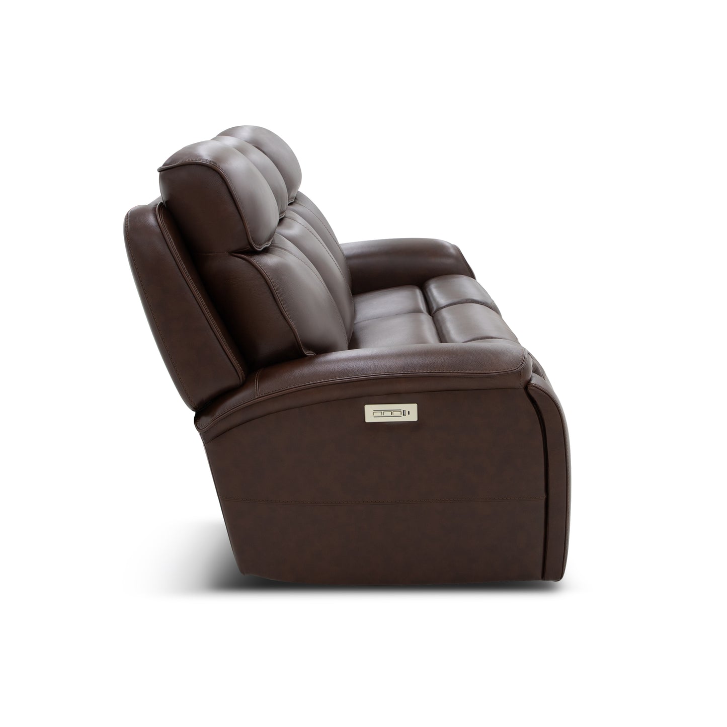 Flexsteel Walker Power Reclining Sofa w/ Console, Power Headrest & Lumbar