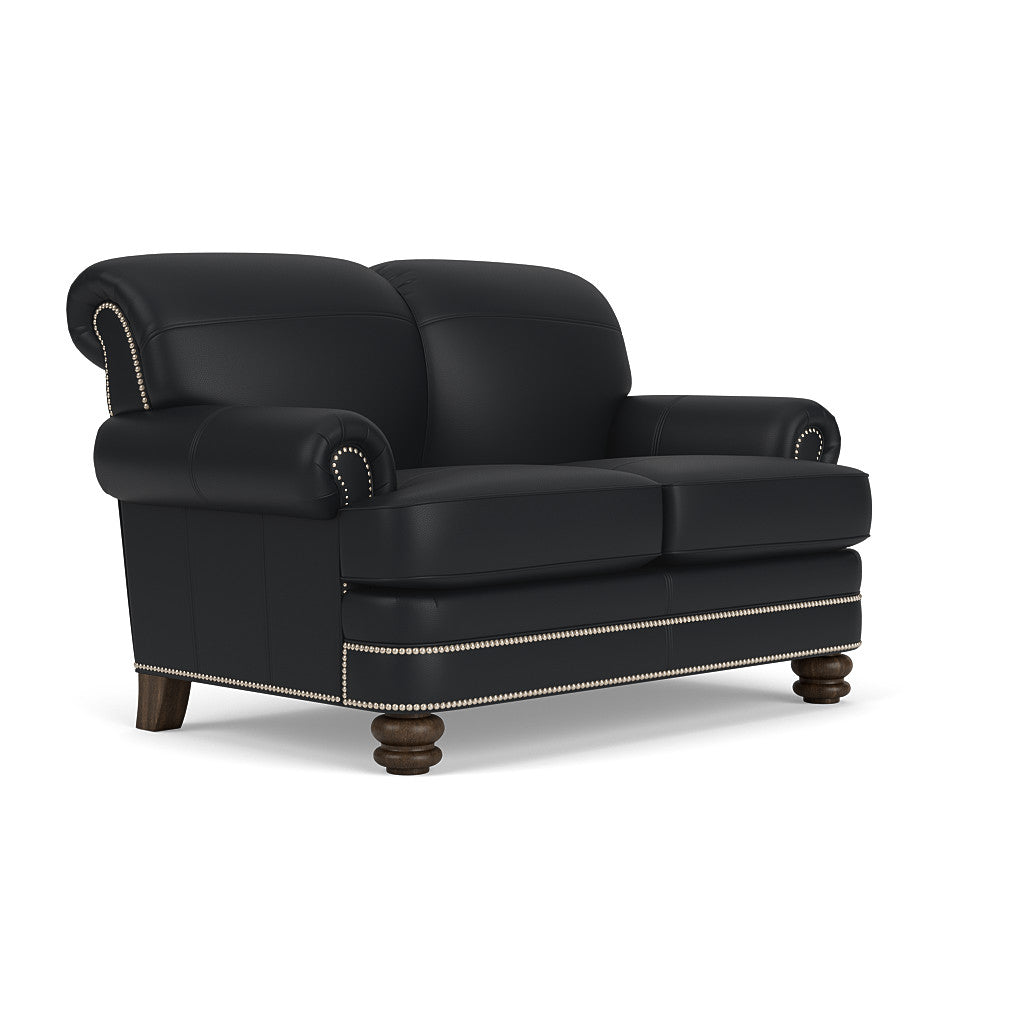 Bay Bridge Leather Loveseat - Black