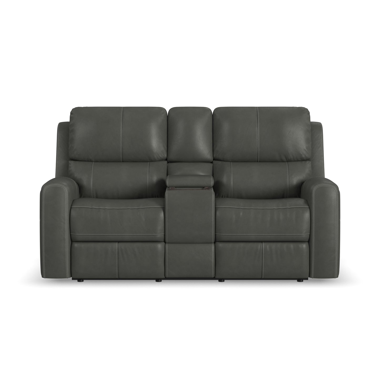 Flexsteel Linden Power Reclining Loveseat with Console & Power Headrests & Lumbar