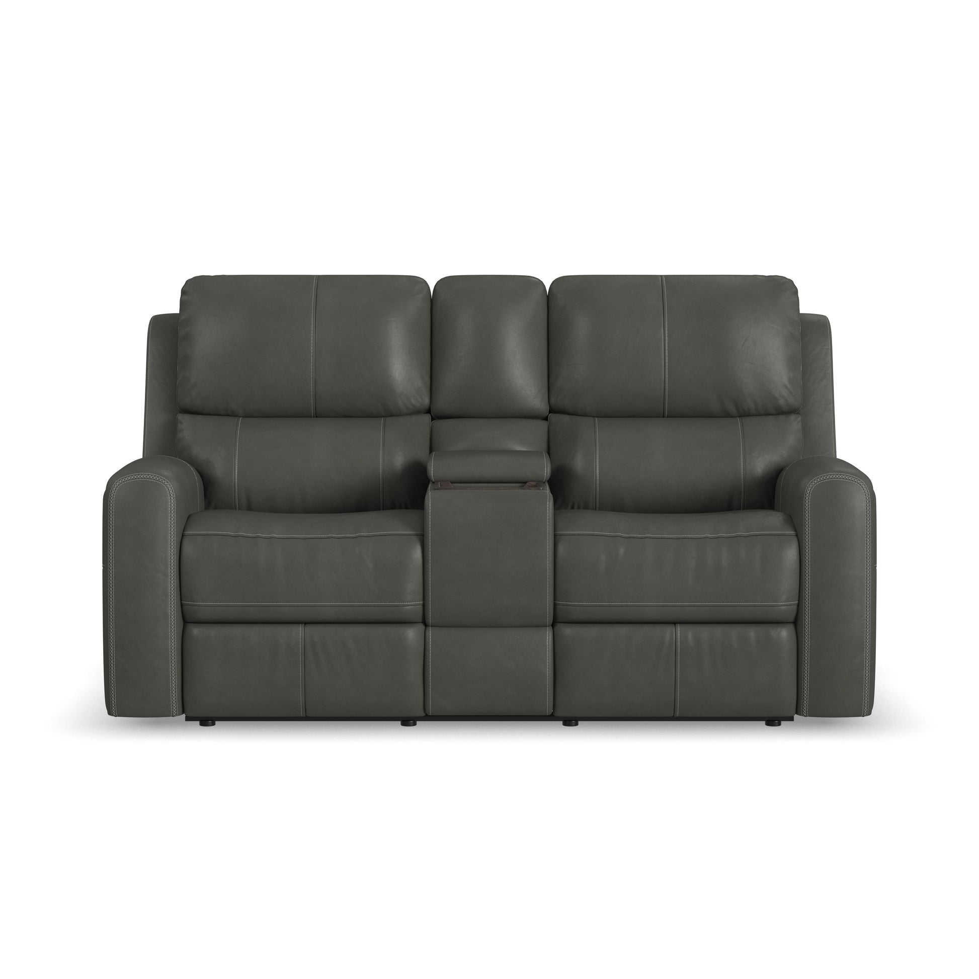 Flexsteel Linden Power Reclining Loveseat with Console & Power Headrests & Lumbar