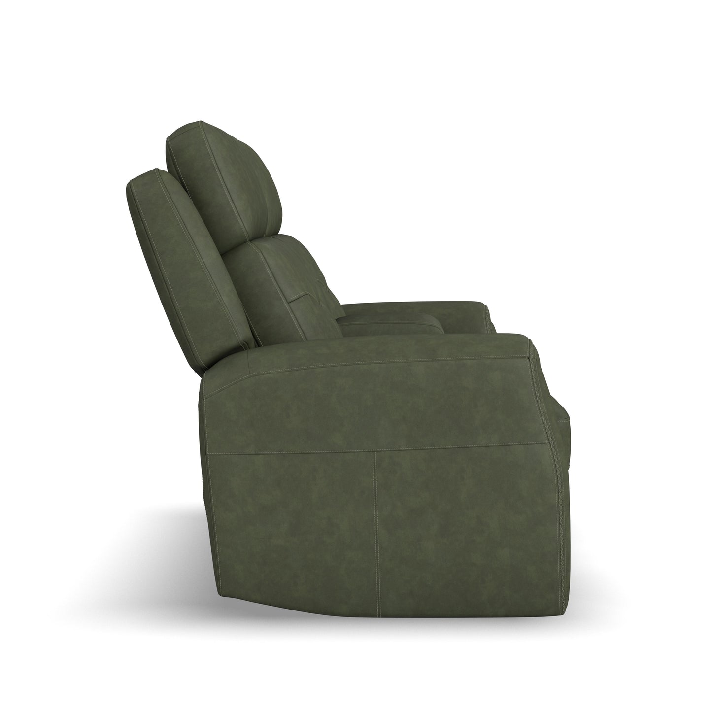 Flexsteel Felix Power Reclining Loveseat with Console, Power Headrest, Lumbar, Heat & Massage