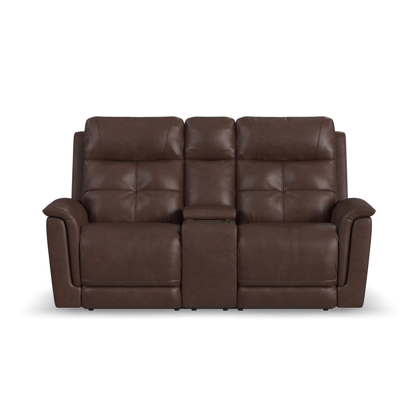 Flexsteel Ranger Power Reclining Loveseat with Console, Power Headrest, Lumbar, Heat & Massage
