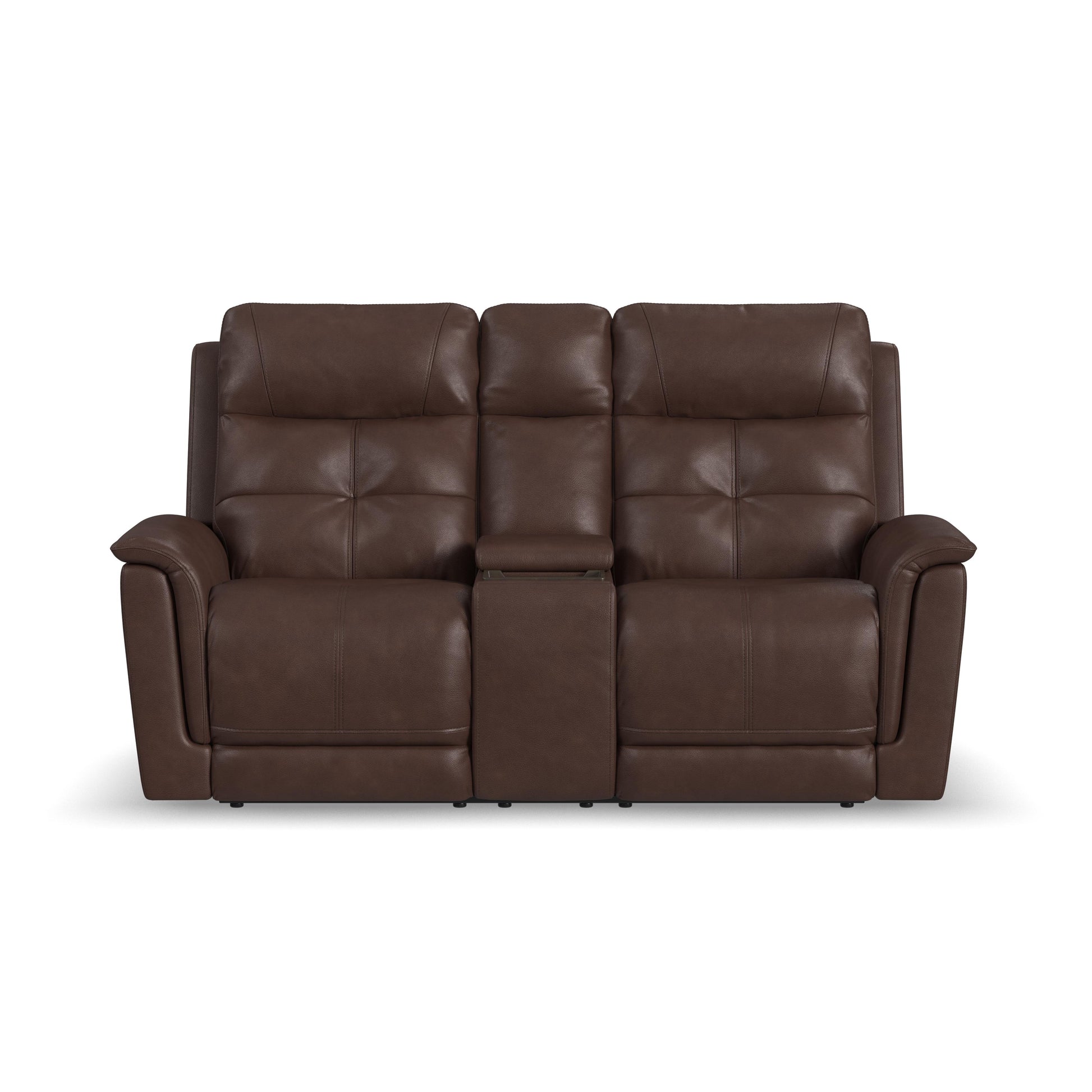 Flexsteel Ranger Power Reclining Loveseat with Console, Power Headrest, Lumbar, Heat & Massage
