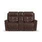Flexsteel Ranger Power Reclining Loveseat with Console, Power Headrest, Lumbar, Heat & Massage