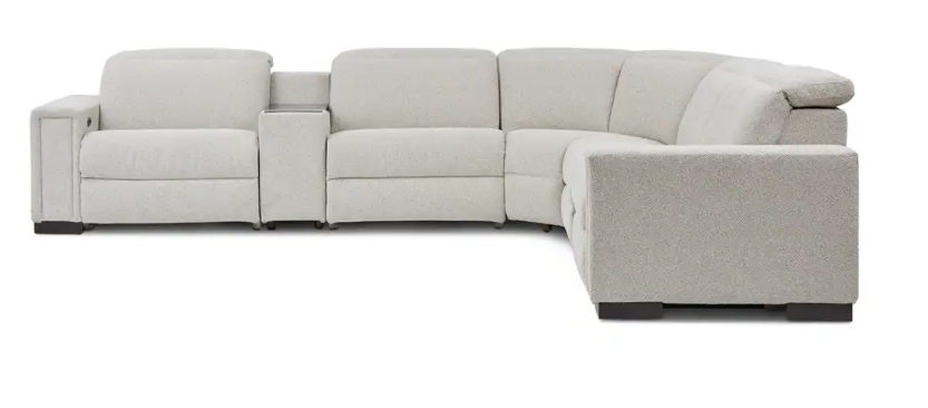 Gray sectional sofa on a white background