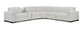Gray sectional sofa on a white background