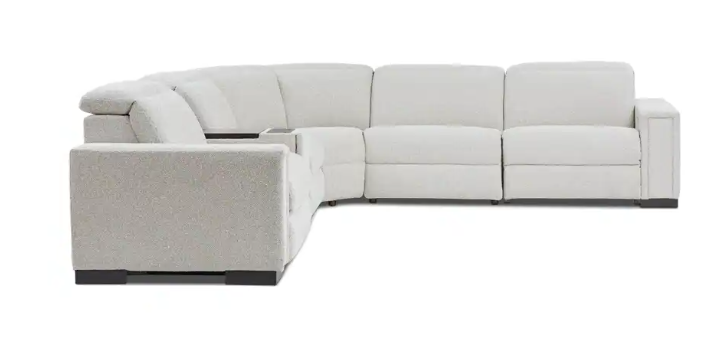 Gray sectional sofa on a white background