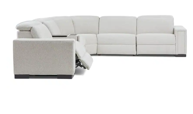 Gray sectional sofa on a white background