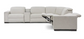 Gray sectional sofa on a white background