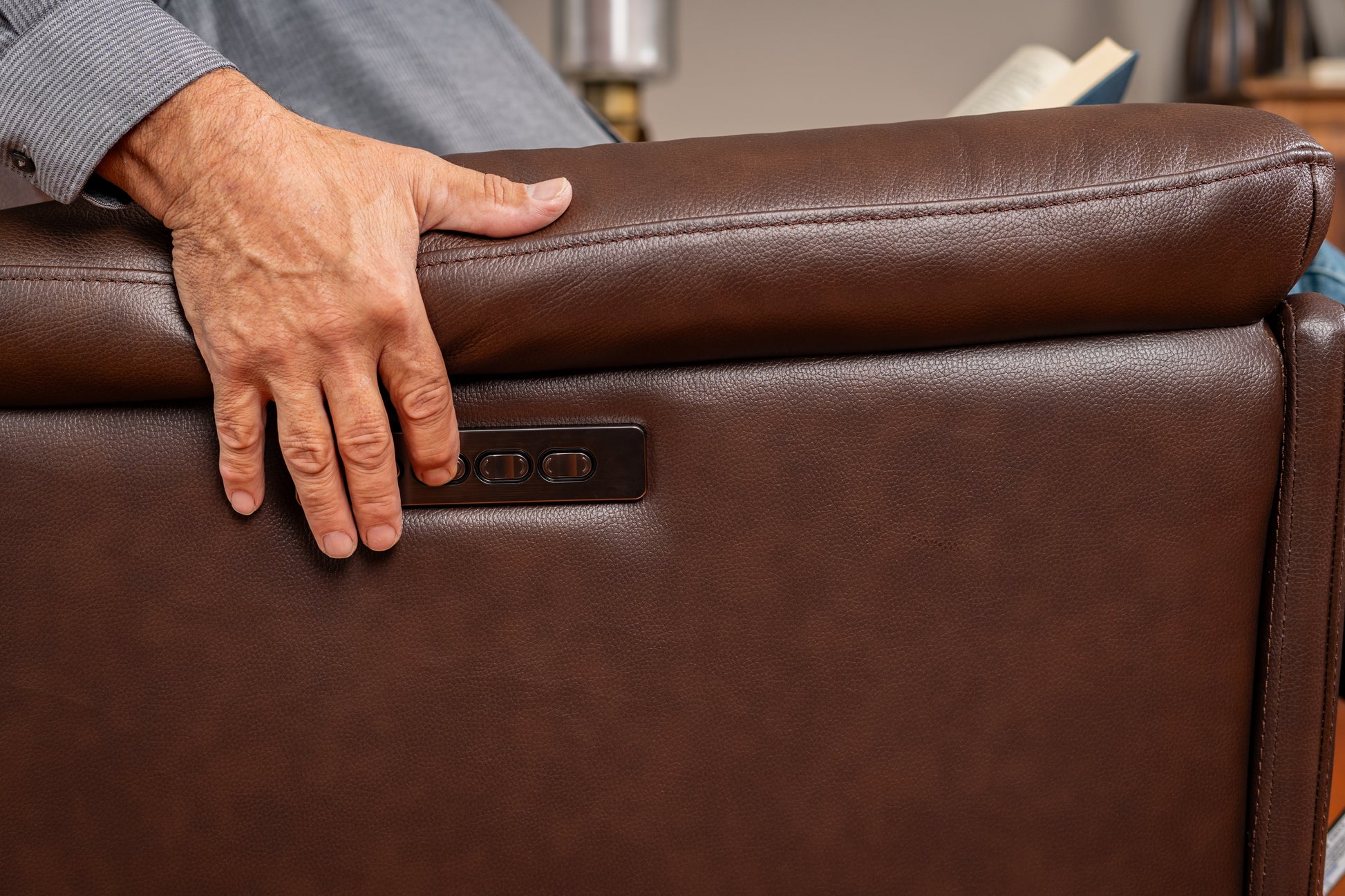 Flexsteel Plush Perfect Match Power Gliding Recliner with Power Headrest & Lumbar