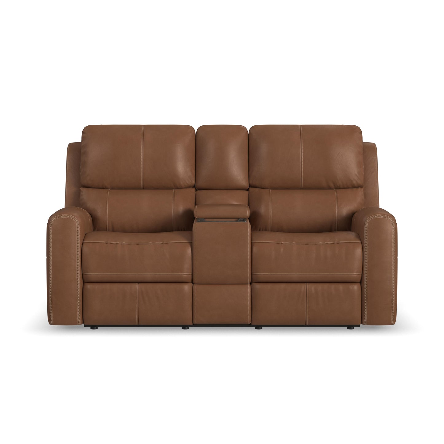 Flexsteel Linden Power Reclining Loveseat with Console & Power Headrests & Lumbar