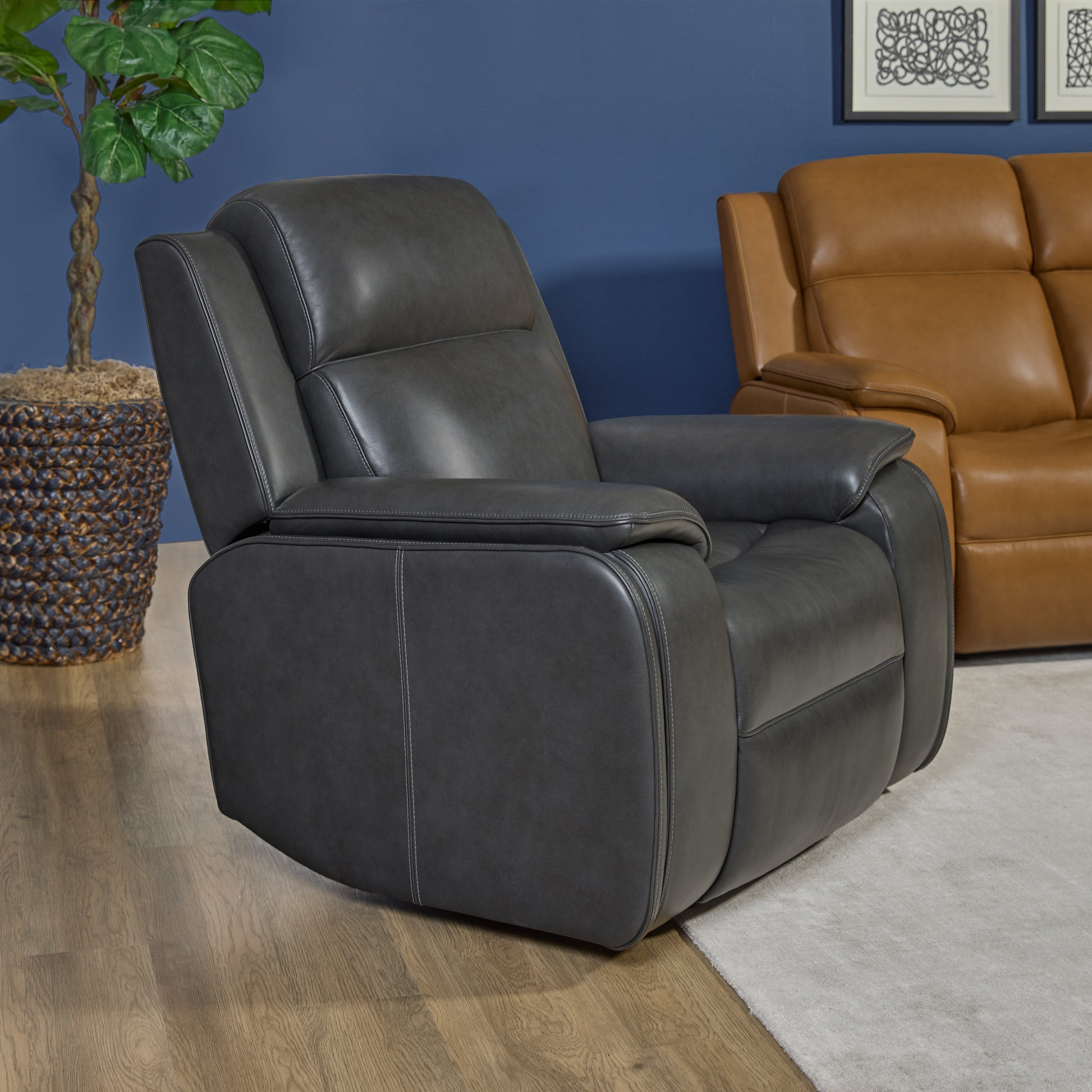 Flexsteel Ziggy Power Recliner with Power Headrest, Lumbar, Heat & Massage