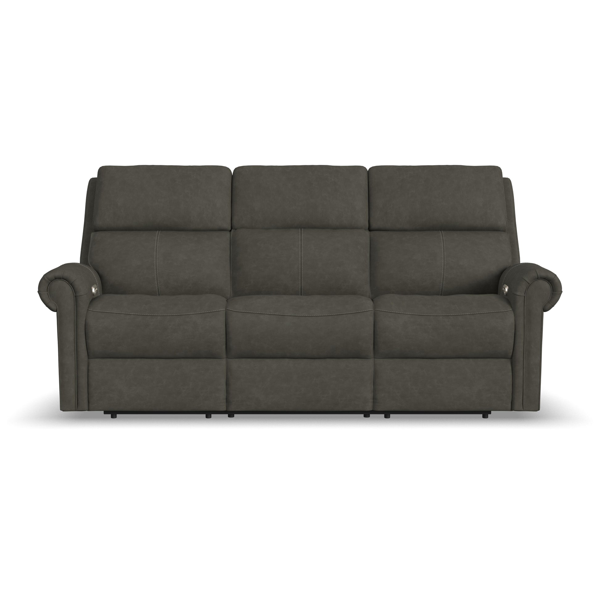 Flexsteel Bernard Power Reclining Sofa with Console, Power Headrests & Lumbar