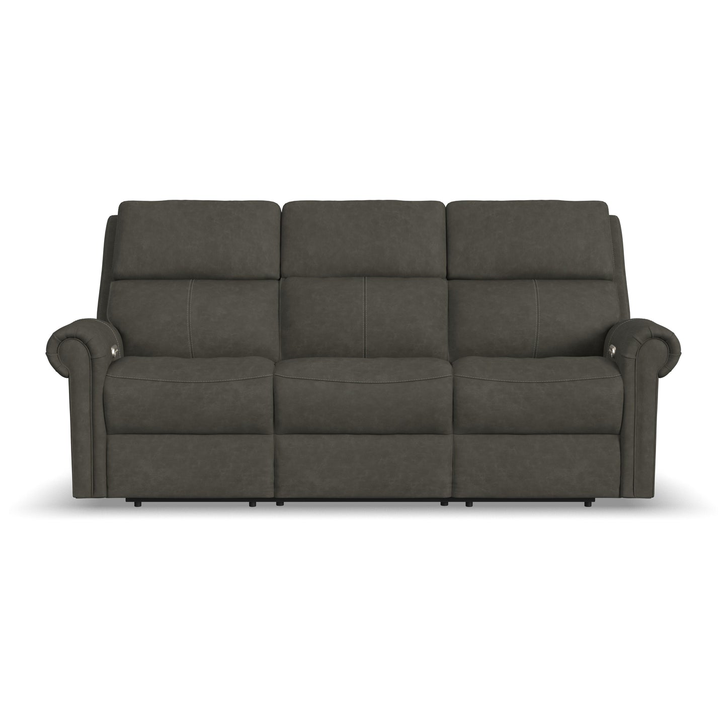 Flexsteel Bernard Power Reclining Sofa with Console, Power Headrests & Lumbar